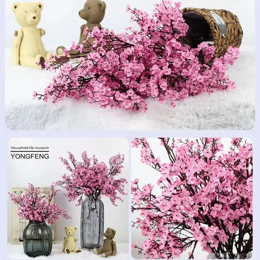 Elegant Artificial Cherry Blossoms & Gypsophila