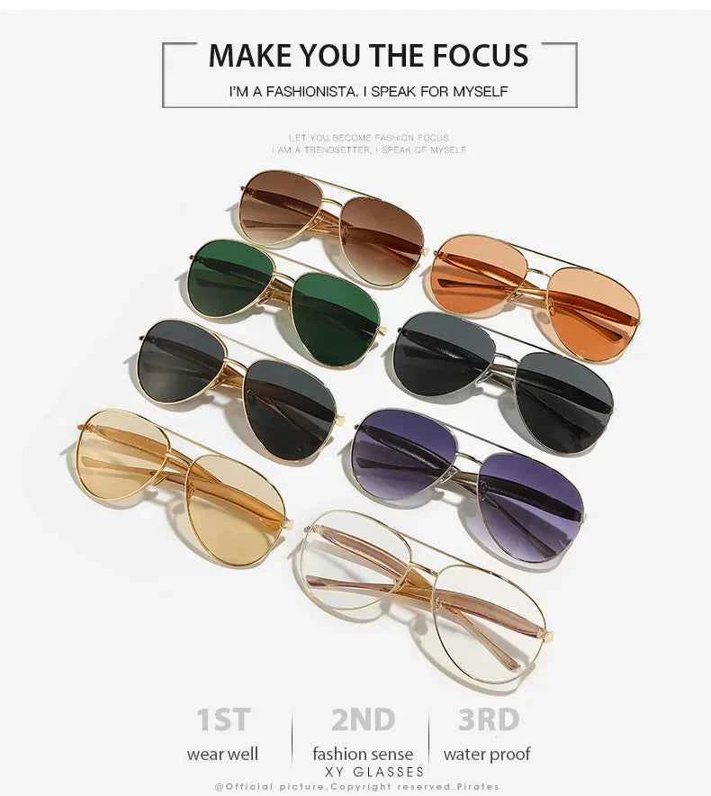 Luxury Pilot Aviation Sunglasses - UV400 Designer Eyewear
