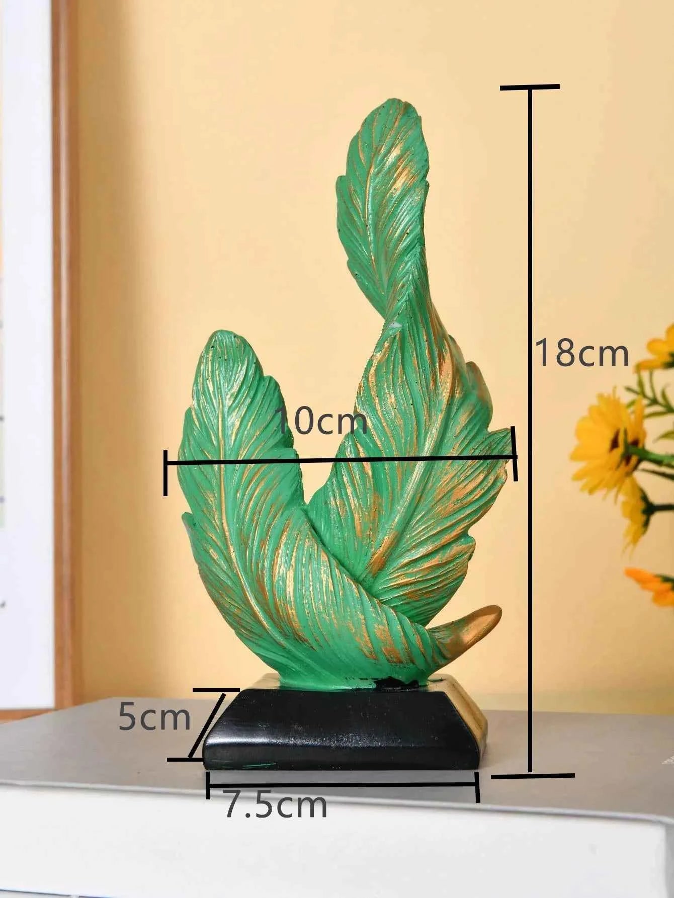 Elegant Artistic Feather Sculpture - Modern Resin Centerpiece