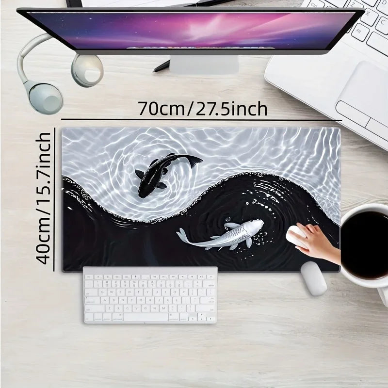 Premium Tai Chi Koi Mouse Pad - Non-Slip & Waterproof