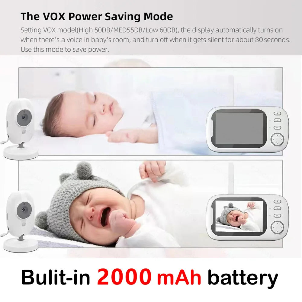 Premium Video Baby Monitor with 3.5 Inch Wireless Screen & Audio