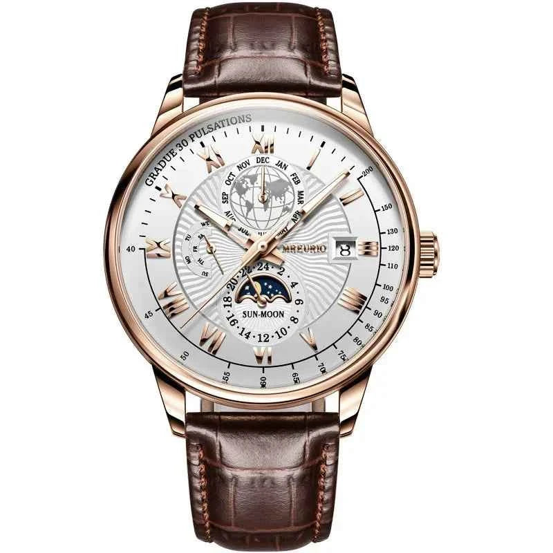 Elegant Men's Quartz Leather Watch - Versatile Business Style