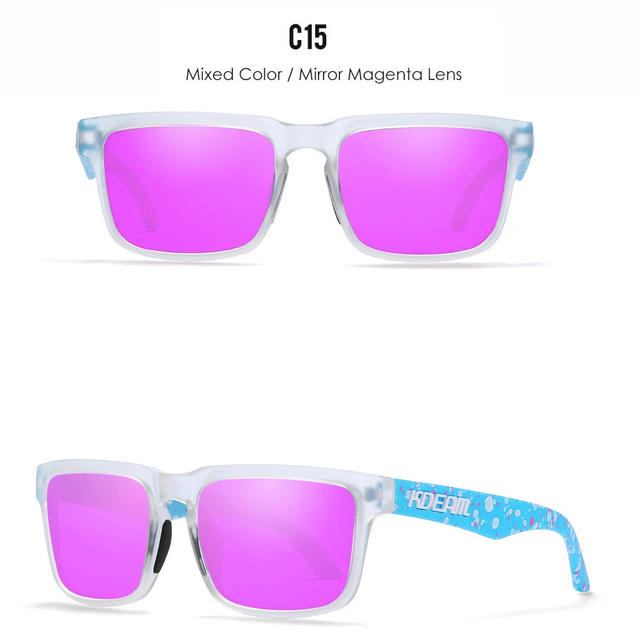 Premium Men Square Sunglasses - Polarized UV Protection & Mirrored Lens