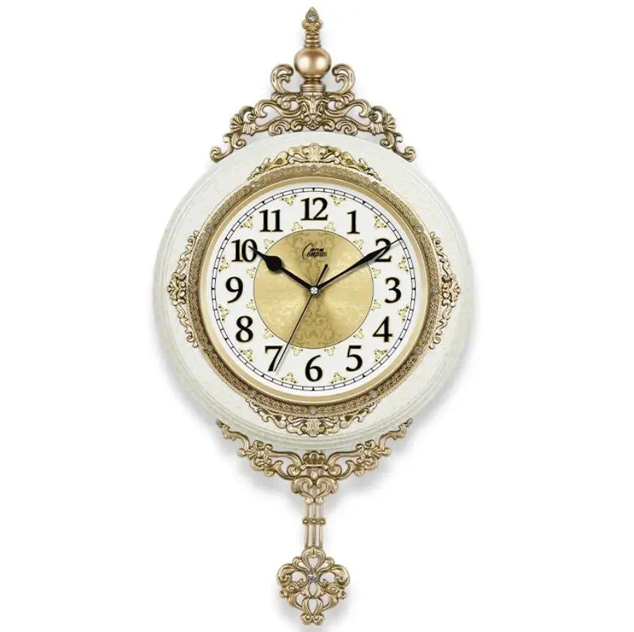Elegant Retro Wall Clock - Mute Pendulum Design