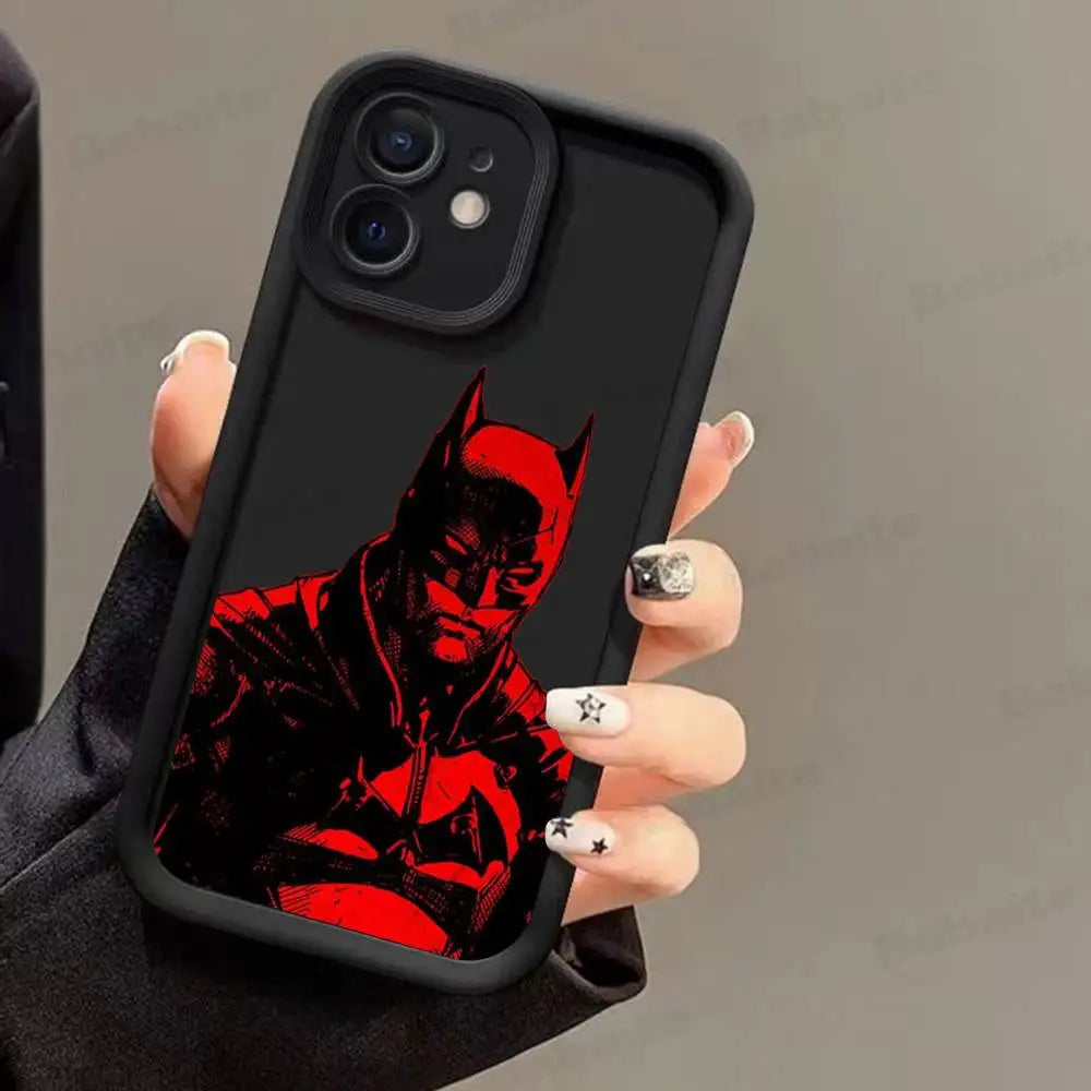 Premium Black Soft Phone Cover - Sleek Batman Design