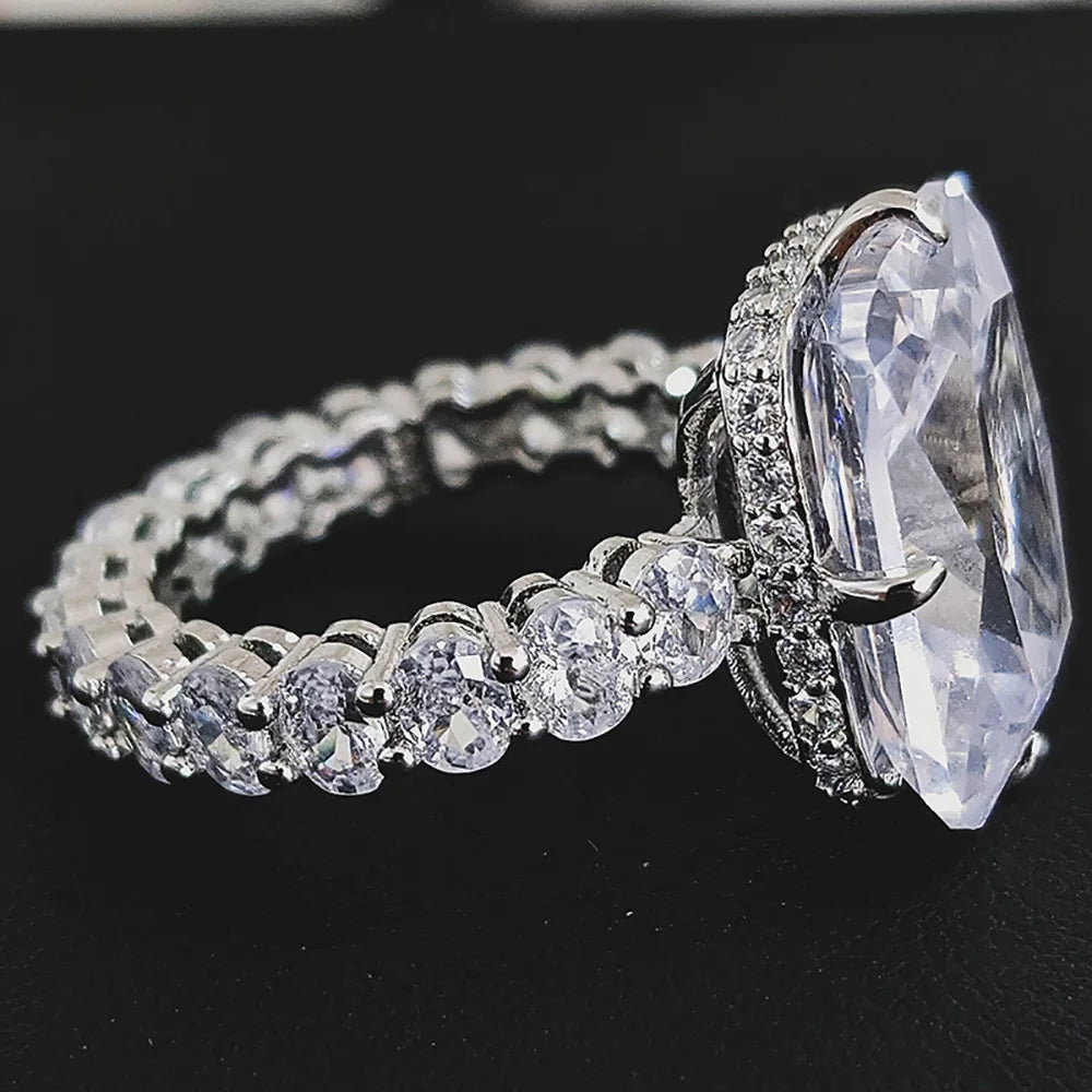 Vintage Sterling Silver Engagement Ring - Elegant Designer Jewelry