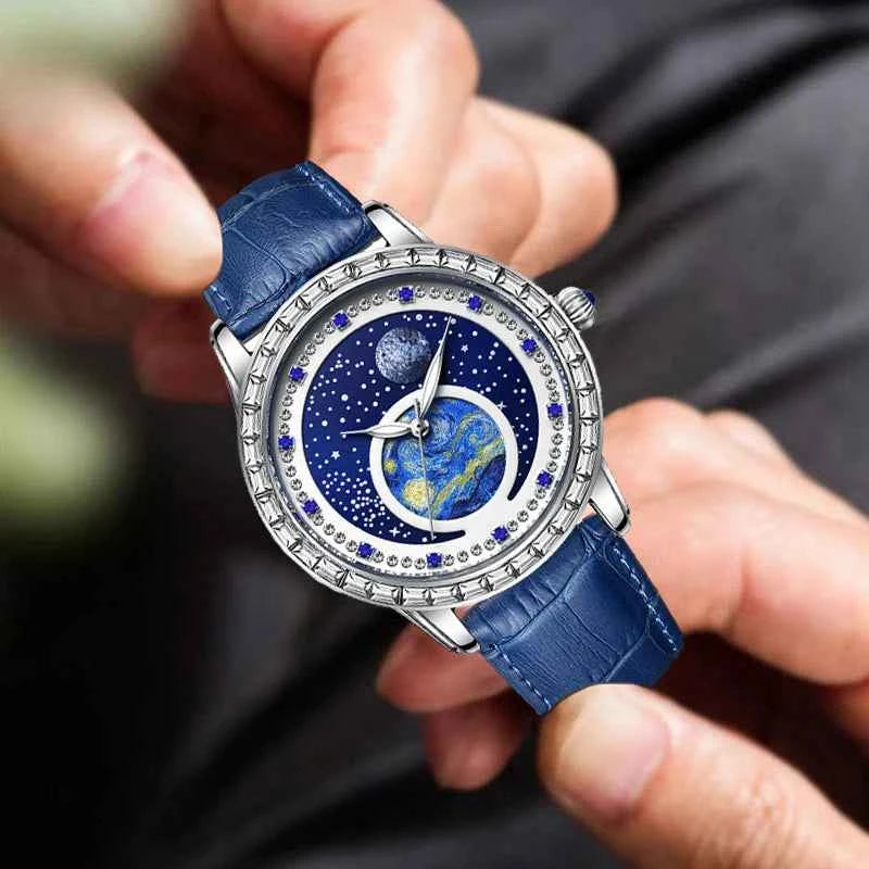 Luxury Men's Quartz Watch - Starry Sky Luminous Dial