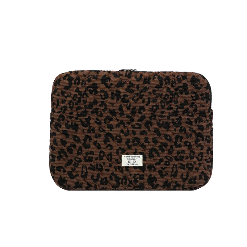 Premium Leopard Print Laptop Sleeve - Fits 11-15 Inch Laptops