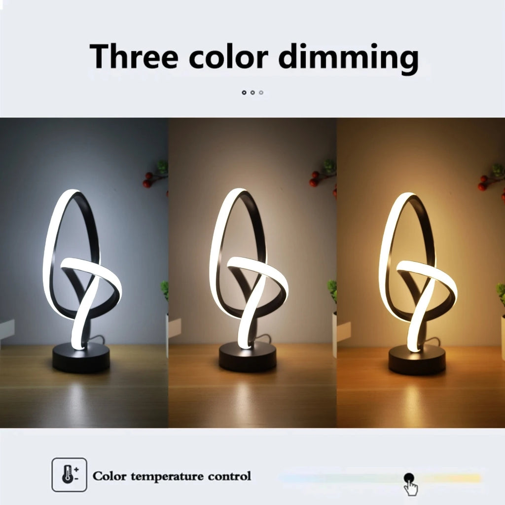 Elegant LED Desk Lamp with USB - 3 Color Adjustable
