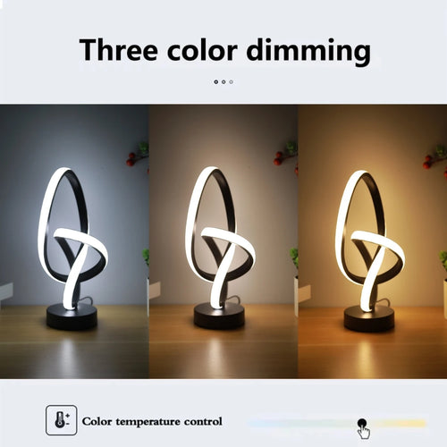 Elegant LED Desk Lamp with USB - 3 Color Adjustable
