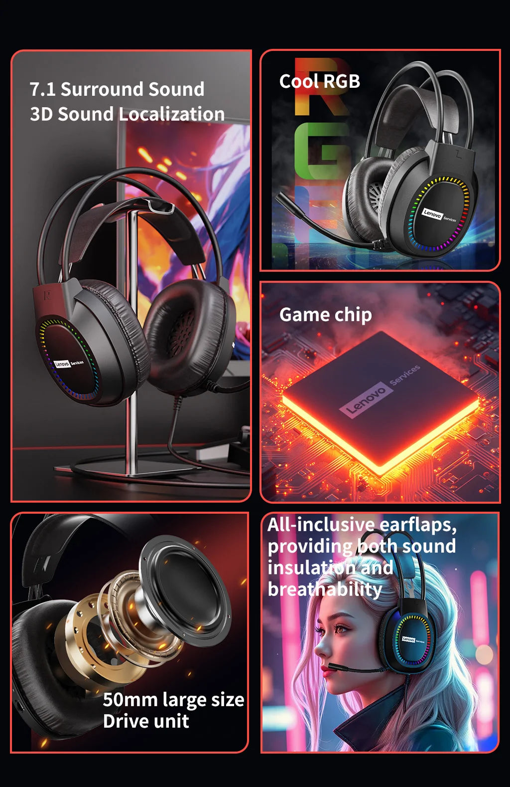 Premium RGB Gaming Headphones with Noise-Cancelling Microphone