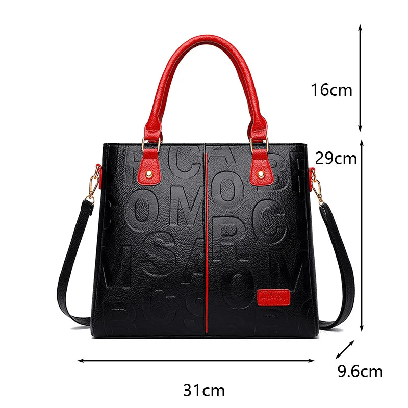 Luxury PU Leather Crossbody Bag - Elegant Large Capacity Tote