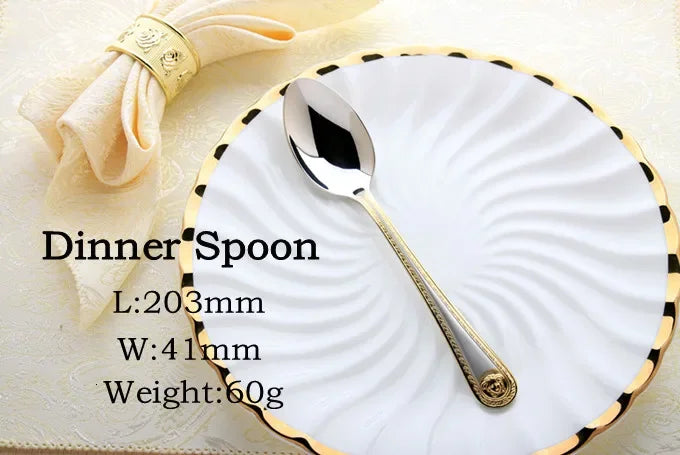 Elegant Gold Plated Cutlery Set - Vintage Western Design