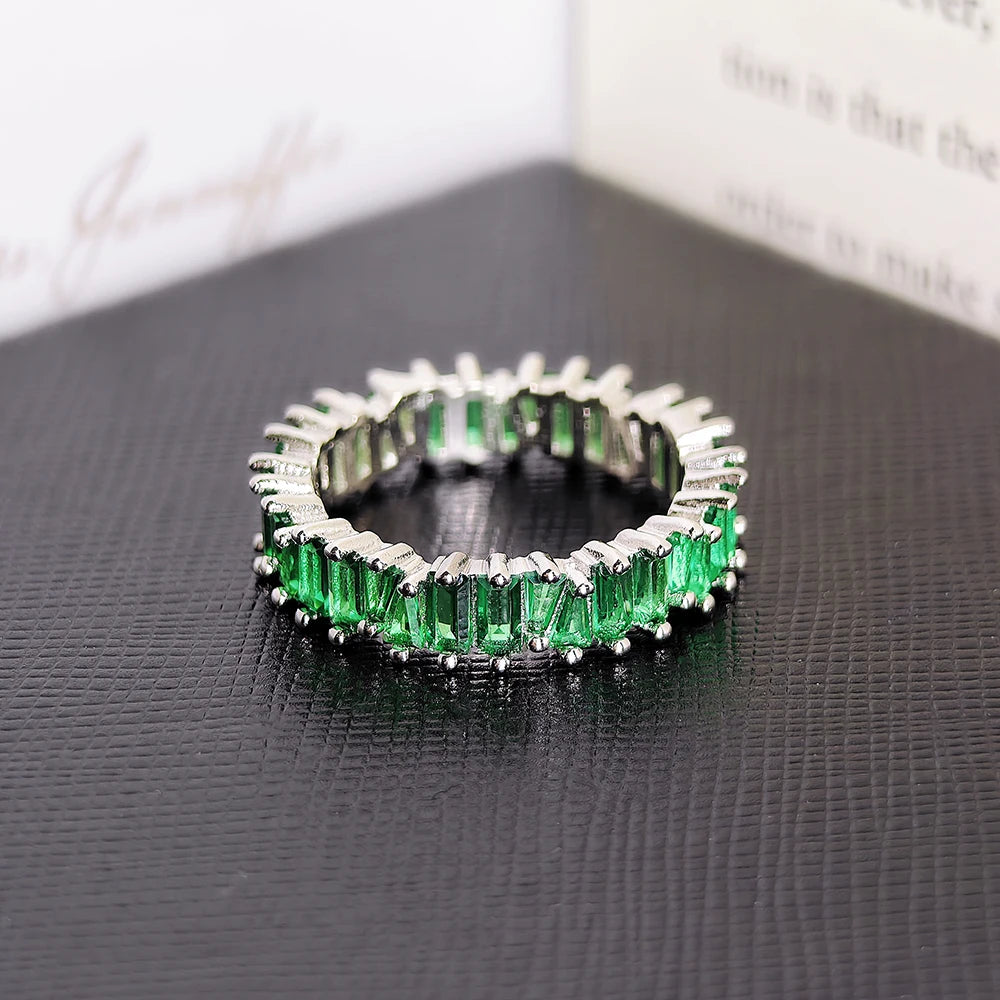 Luxury Princess Eternity Band Ring - Brilliant Cubic Zirconia