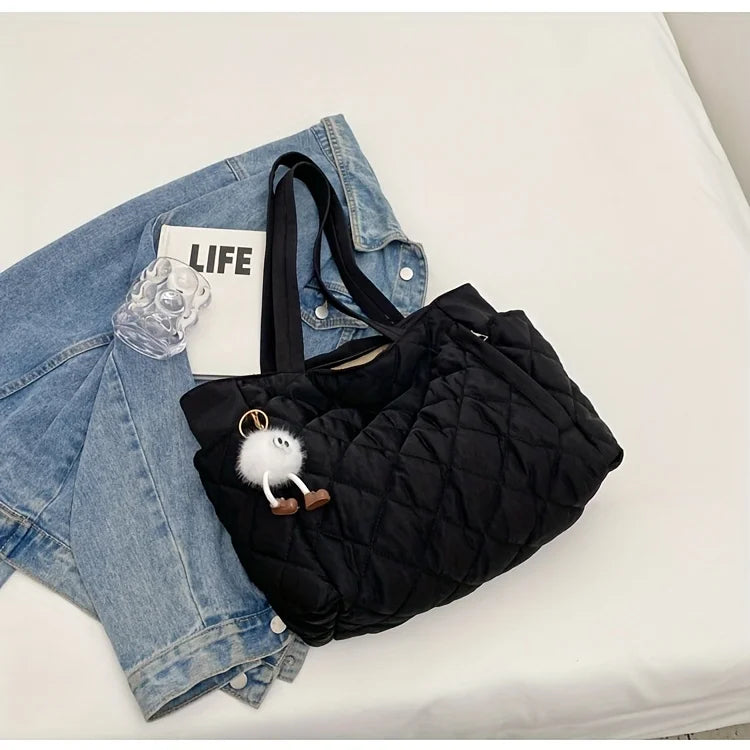 Elegant Quilted Tote Bag - Large Capacity Handbag