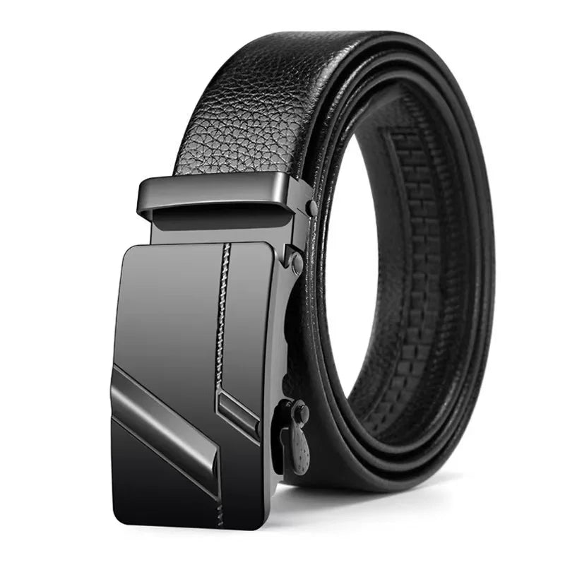 Premium Men's Leather Belt - Luxury Metal Buckle & Soft PU Strap