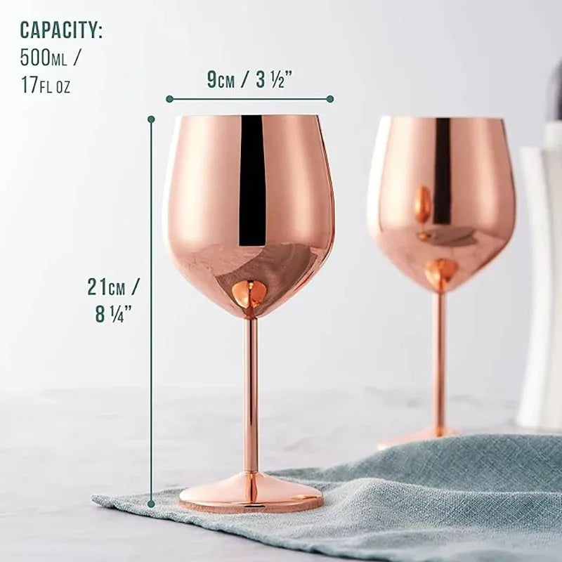 Premium Stainless Steel Wine Goblet - Durable & Elegant 500ml
