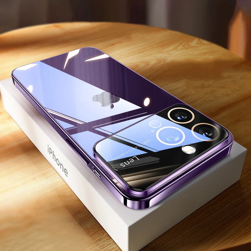 Luxury Plating Clear iPhone Camera Protection Case