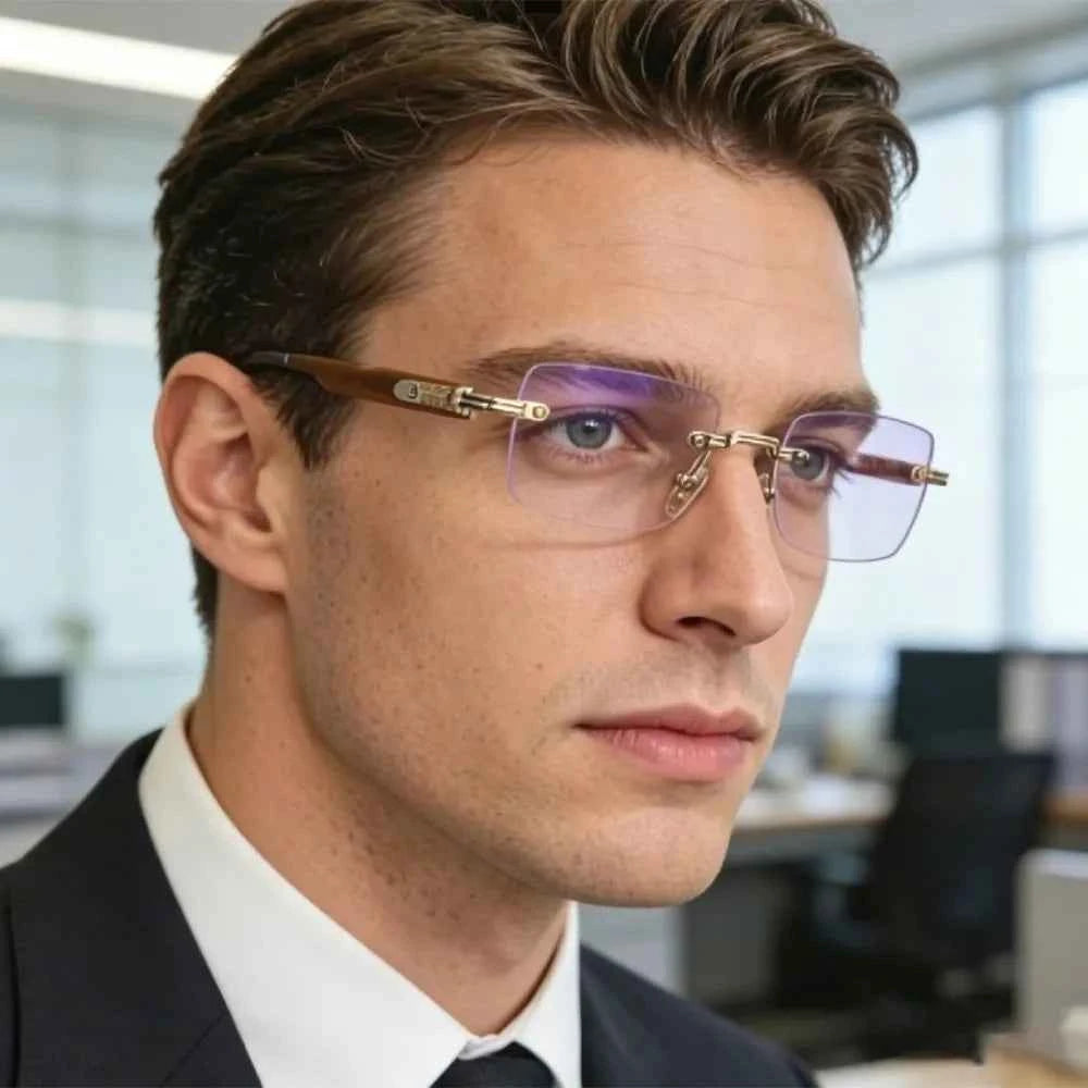 Luxury Titanium Blue Light Blocking Glasses - Lightweight Comfort