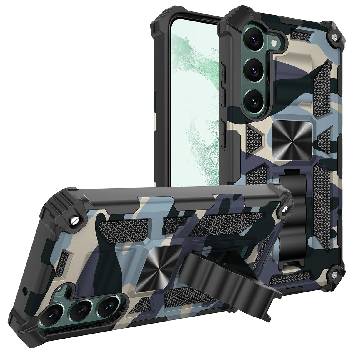 Premium Shockproof Phone Case with Built-in Kickstand
