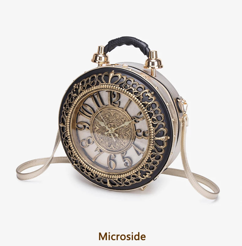 Elegant Clock Handbag - Unique Design Crossbody Bag