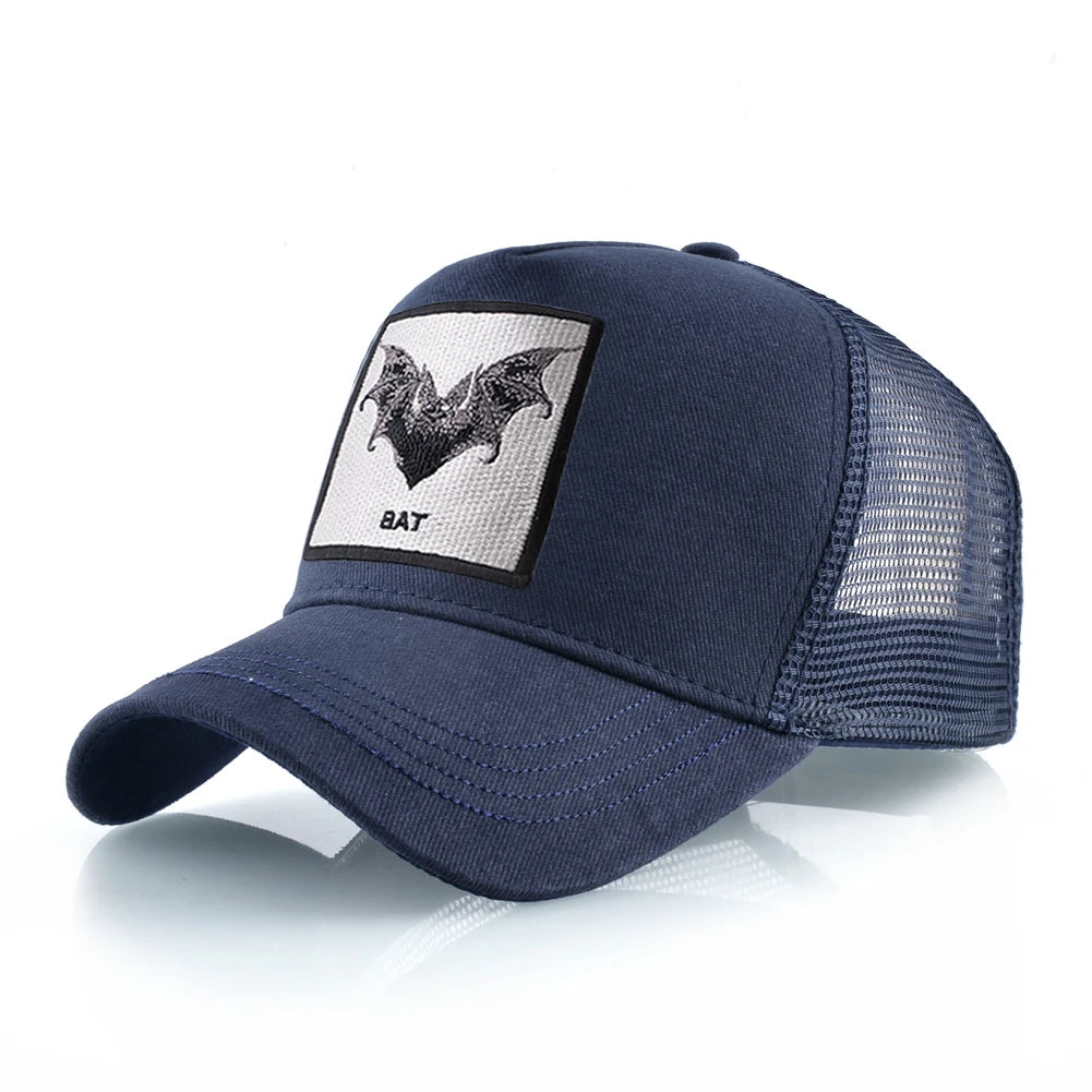 Embroidered Bat Baseball Cap - Premium Four Seasons Snapback
