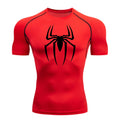 Men's Spider Printed Sports Top - Breathable Quick-Drying Fitness Tee