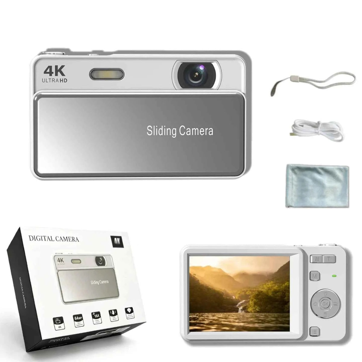Compact 4K Digital Camera - 64MP HD Vlogging & Photography