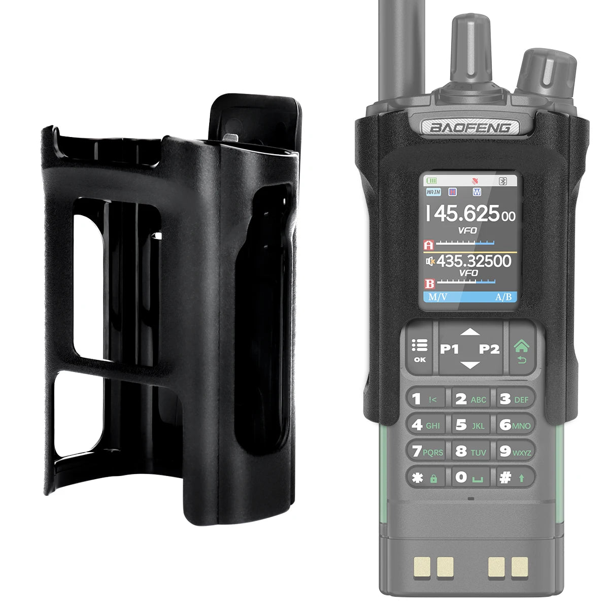 Professional Radio Holster & Belt Clip Set - Rugged Carry Case
