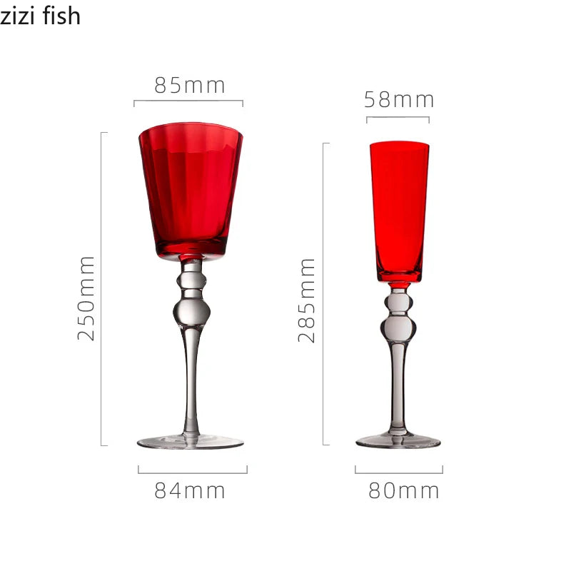 Elegant High-Footed Premium Wine Glass - Creative Bubble Design