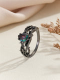 Elegant Vine Ring - Luxury Gun Black Cubic Zirconia Jewelry