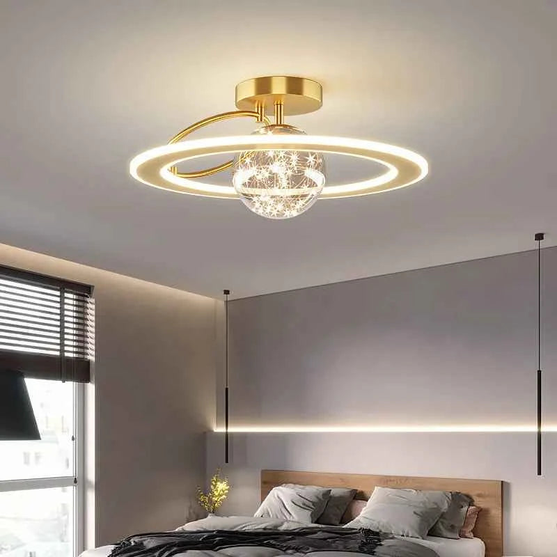 Modern Golden Glass Ball Ceiling Lamp - Luxury Home Decor Fixture