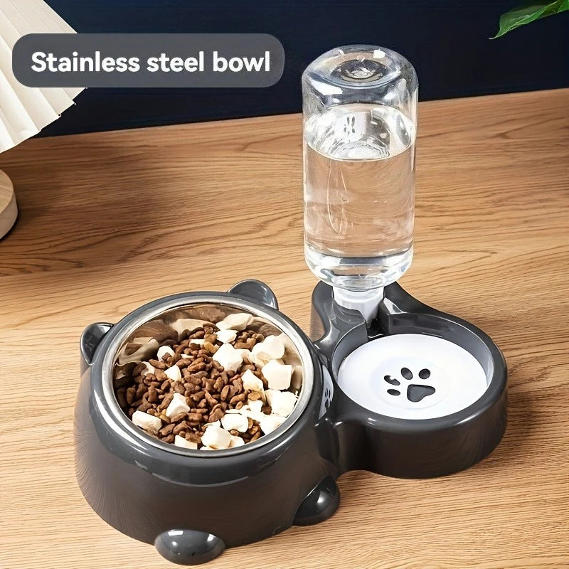 Premium Automatic Pet Feeder - Slanted Gravity Water Dispenser