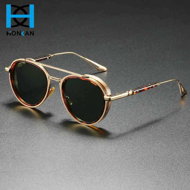 Luxury Round Sunglasses - UV400 Vintage Designer Shades