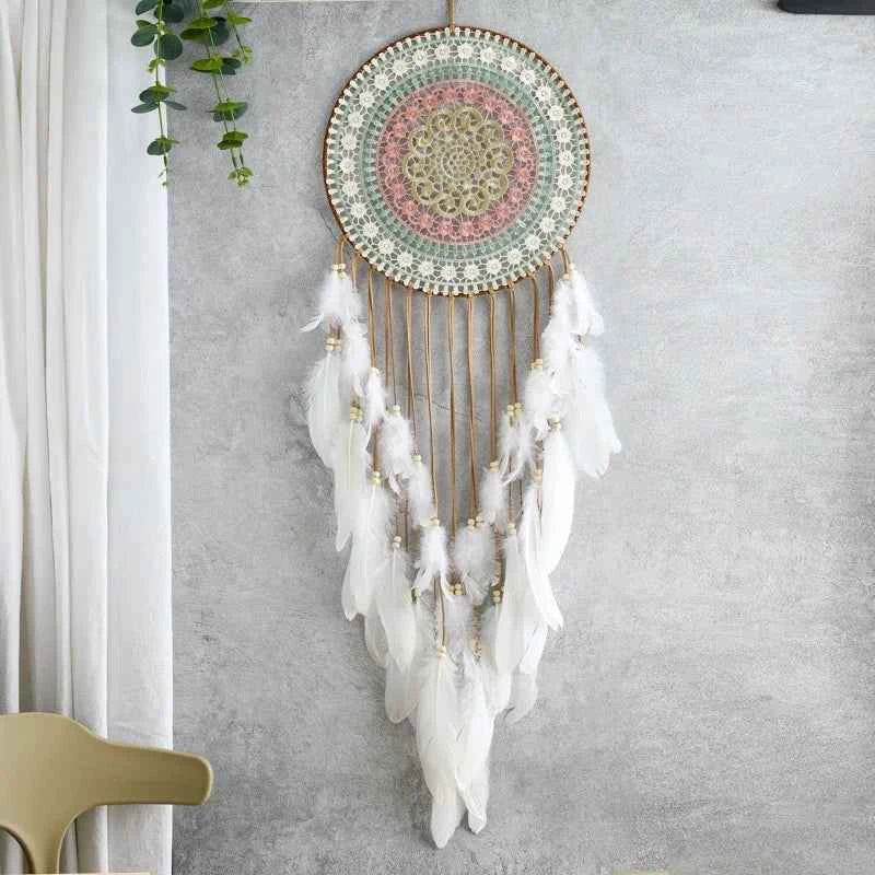 Colorful Handwoven Dreamcatcher Wall Hanging - Feather Tassel Ornament for Bedroom & Home Décor - Tulique