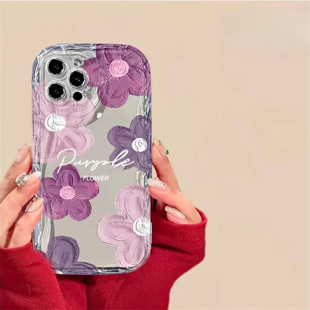 Premium Daisy iPhone Case - Soft TPU Wavy Edge Design