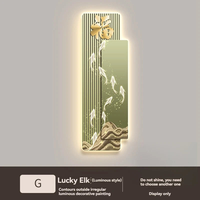 Elegant Reindeer LED Decorative Painting - Luxury Corridor Wall Light