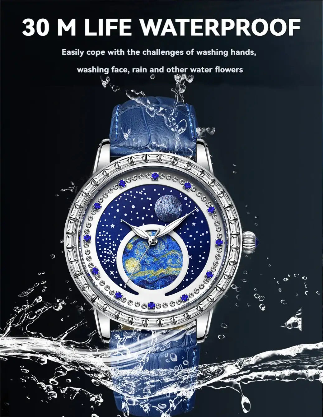Luxury Men's Quartz Watch - Starry Sky Luminous Dial