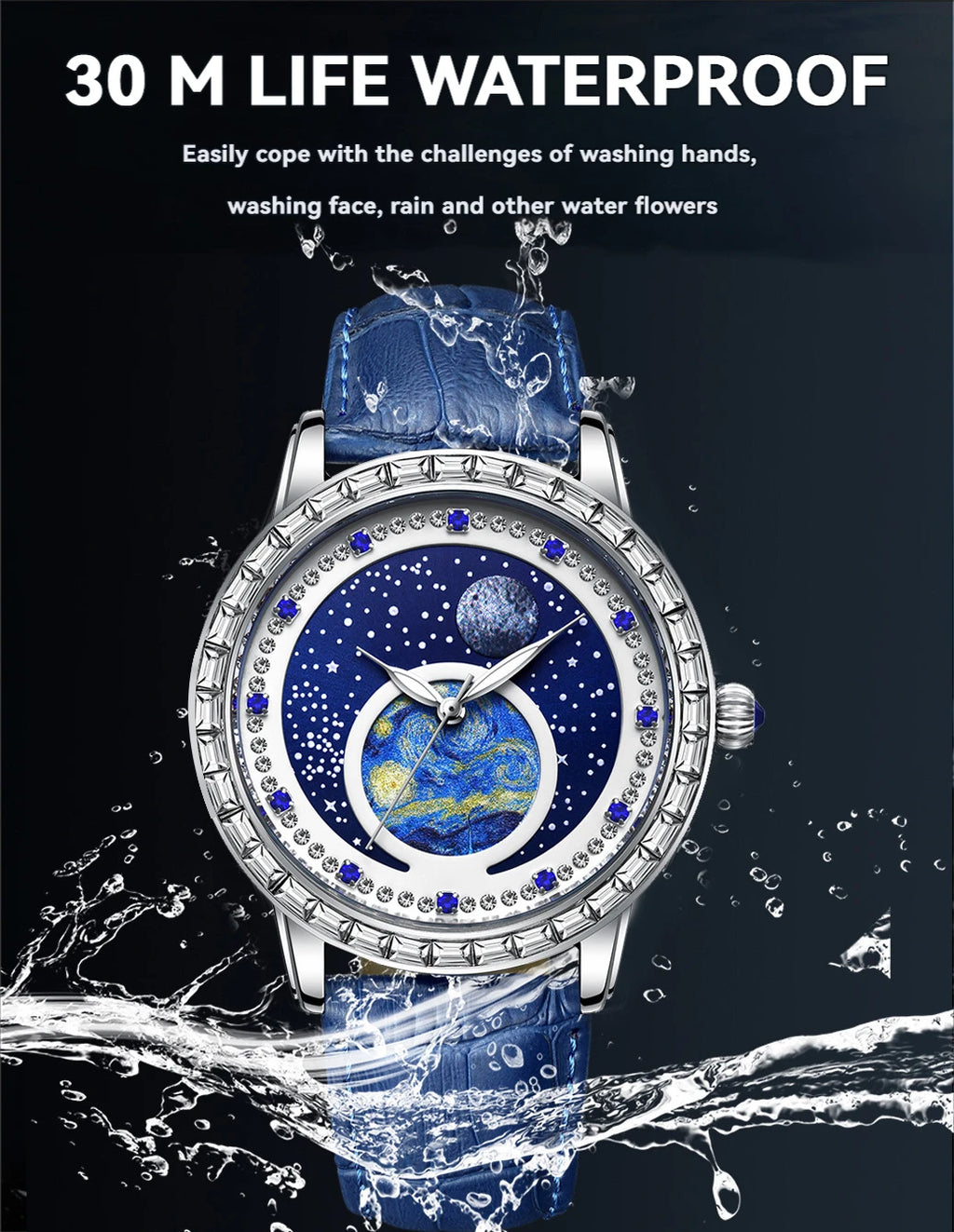 Luxury Men's Quartz Watch - Starry Sky Luminous Dial