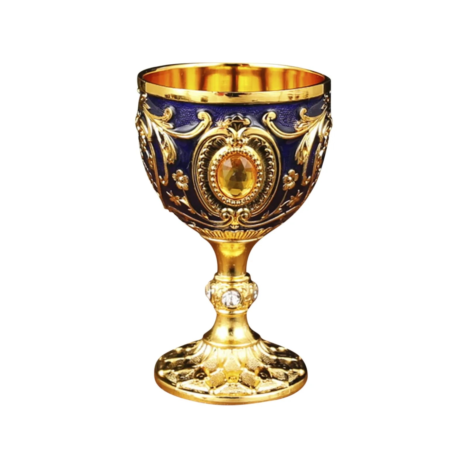 Elegant Retro Metal Wine Cup - Embossed Whiskey & Red Wine Glass