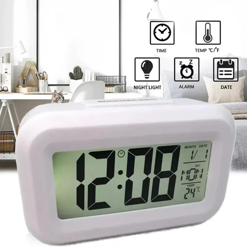 Premium Digital Alarm Clock - LED Multifunction Desktop Display