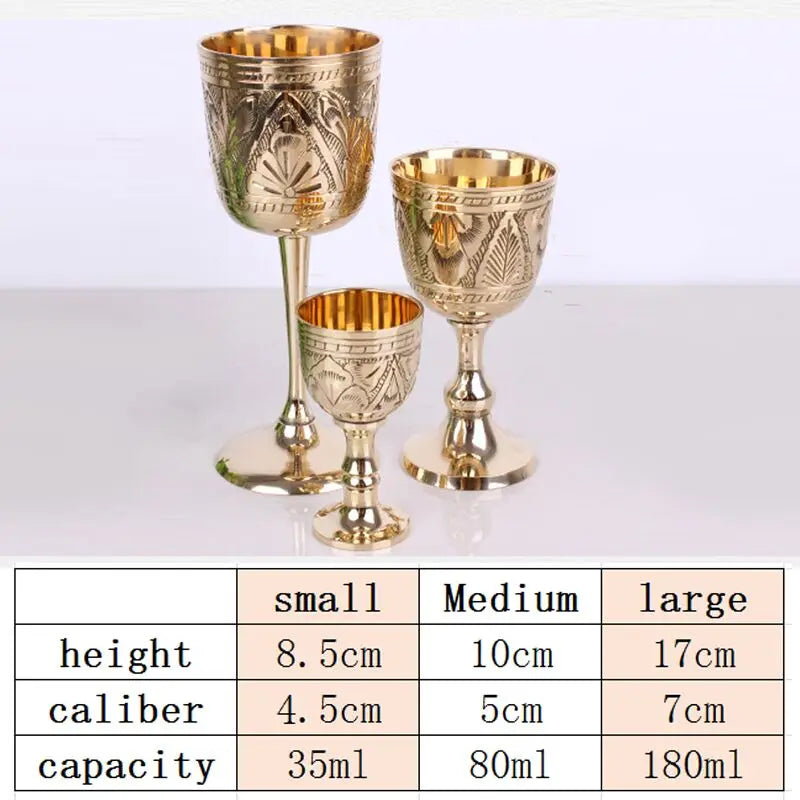 Elegant Pure Brass Wine Glass - Handmade Small Goblet