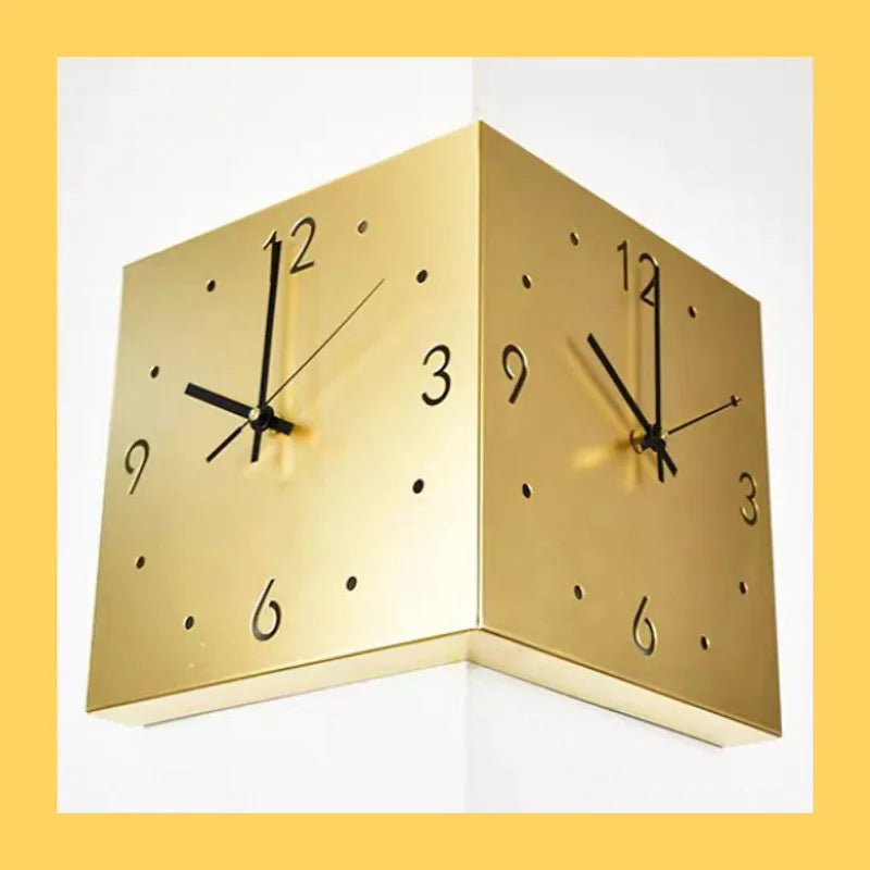 Elegant Double Sided Wall Clock - Silent Analog Display
