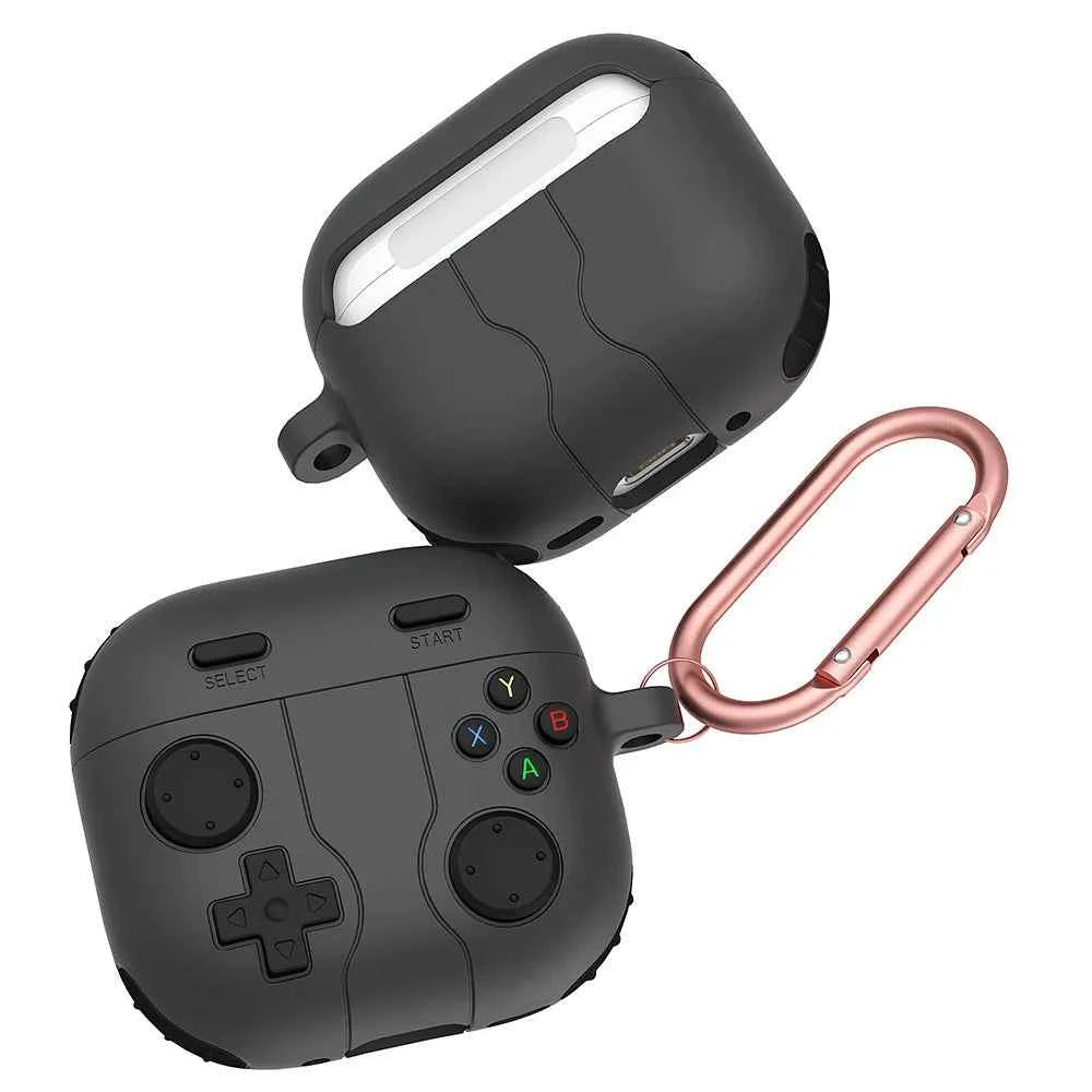 3D Earphone Case For AirPods 4 Pro3 Pro2 Game Console with Keychain Case For AirPods Pro 4 3 2 Charging Case Silicone Cover