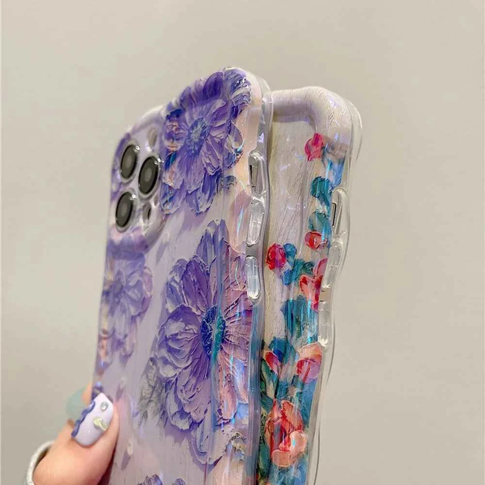 Luxury Retro Oil Painting Phone Case - Artistic Floral Print