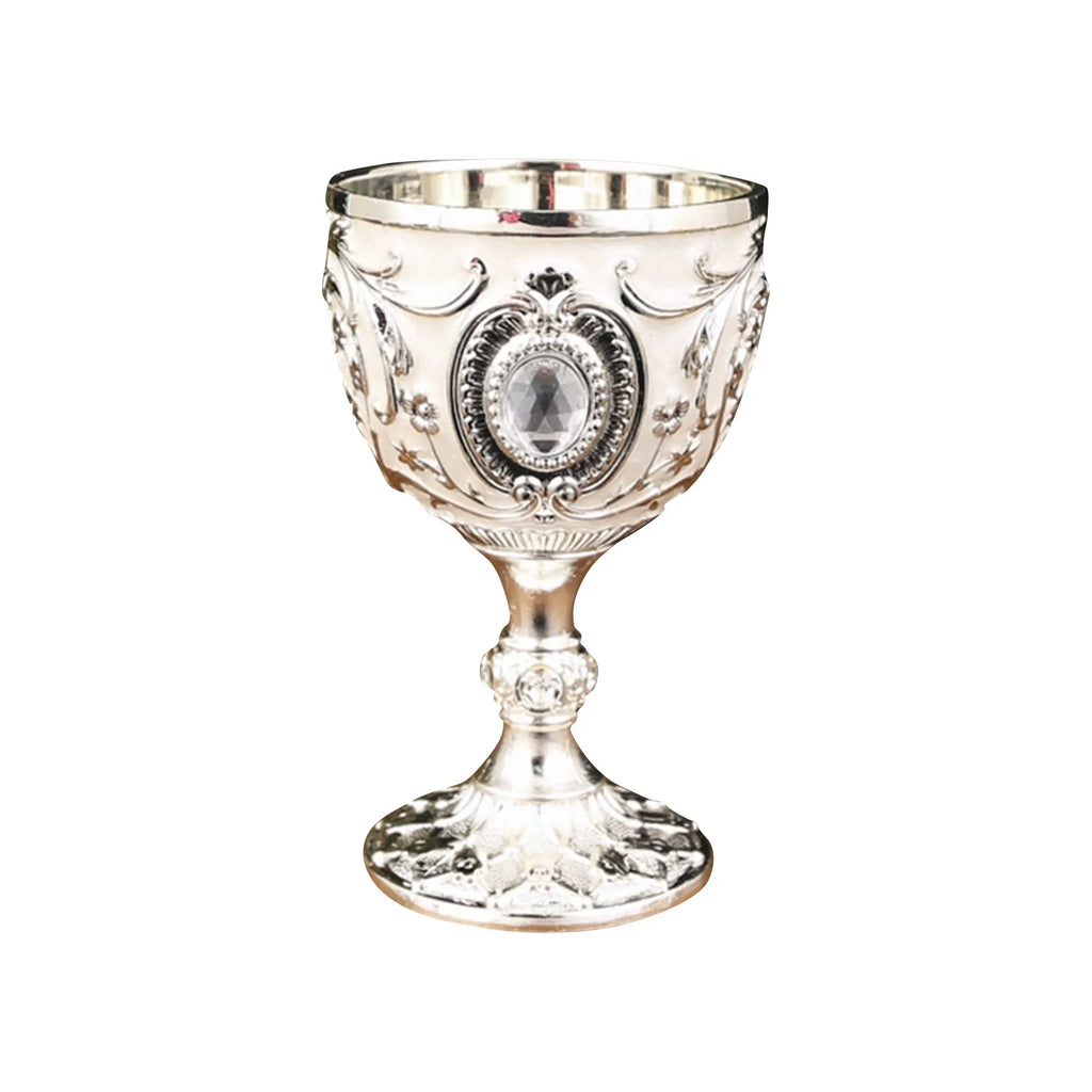 Elegant Retro Metal Wine Cup - Embossed Whiskey & Red Wine Glass