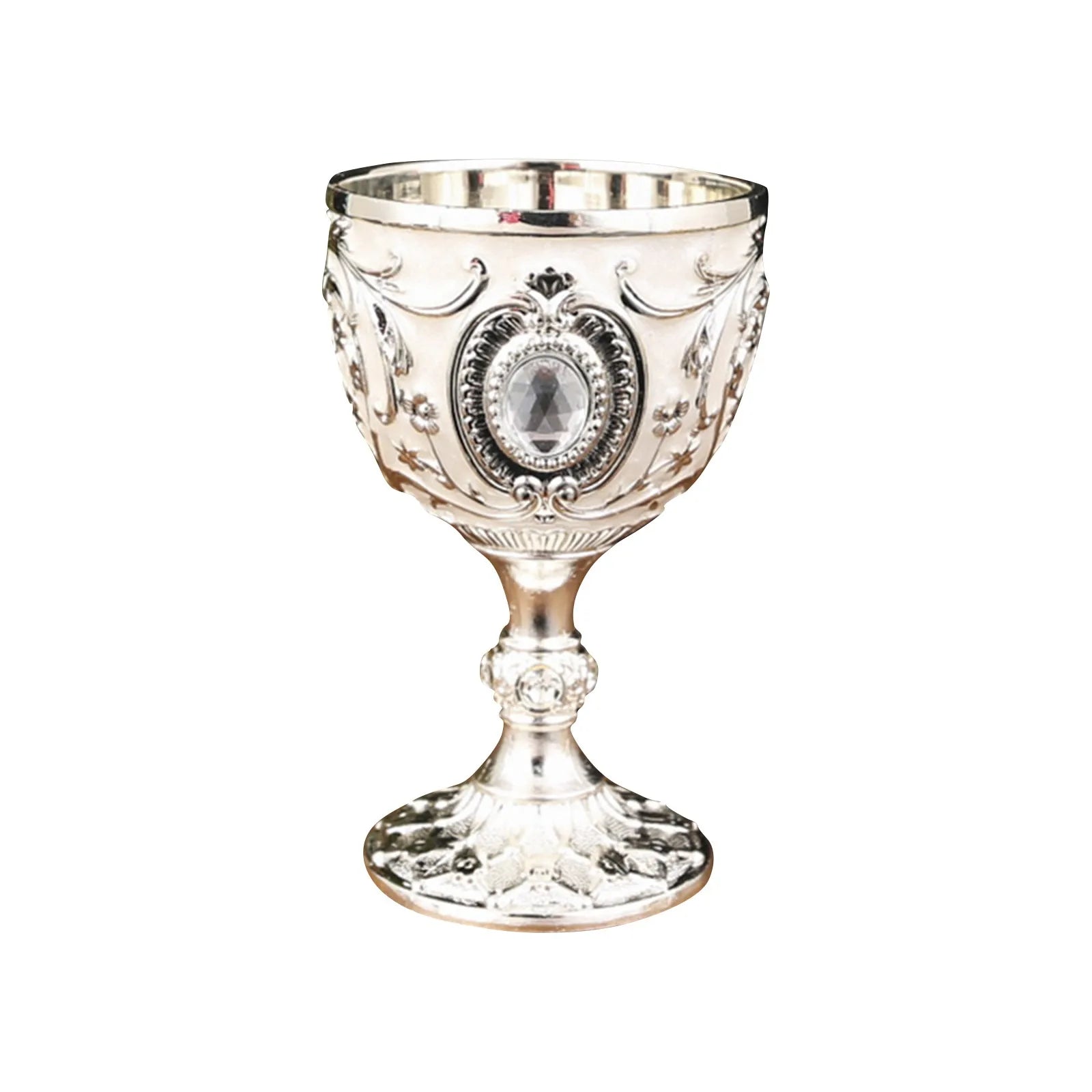 Elegant Retro Metal Wine Cup - Embossed Whiskey & Red Wine Glass