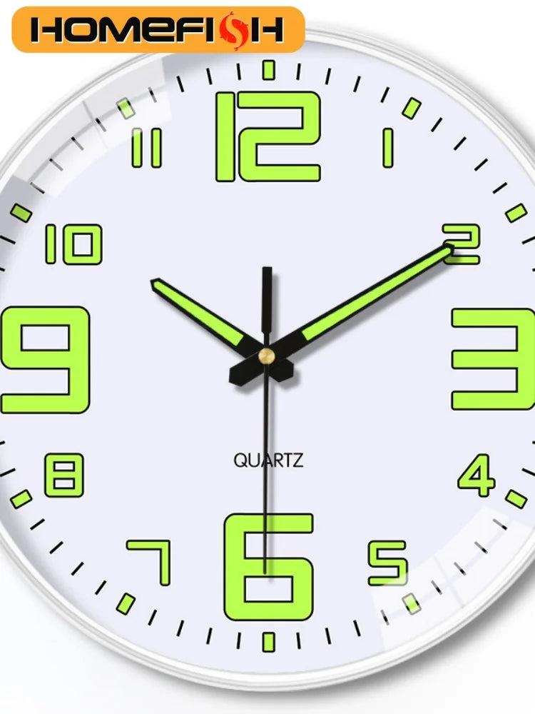 Elegant Luminous Silent Wall Clock - 8 Inch Quartz
