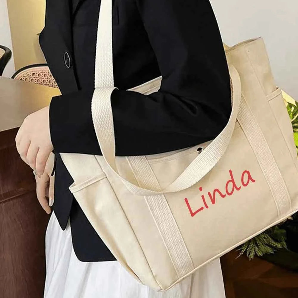 Premium Personalized Canvas Tote Bag - Spacious & Versatile