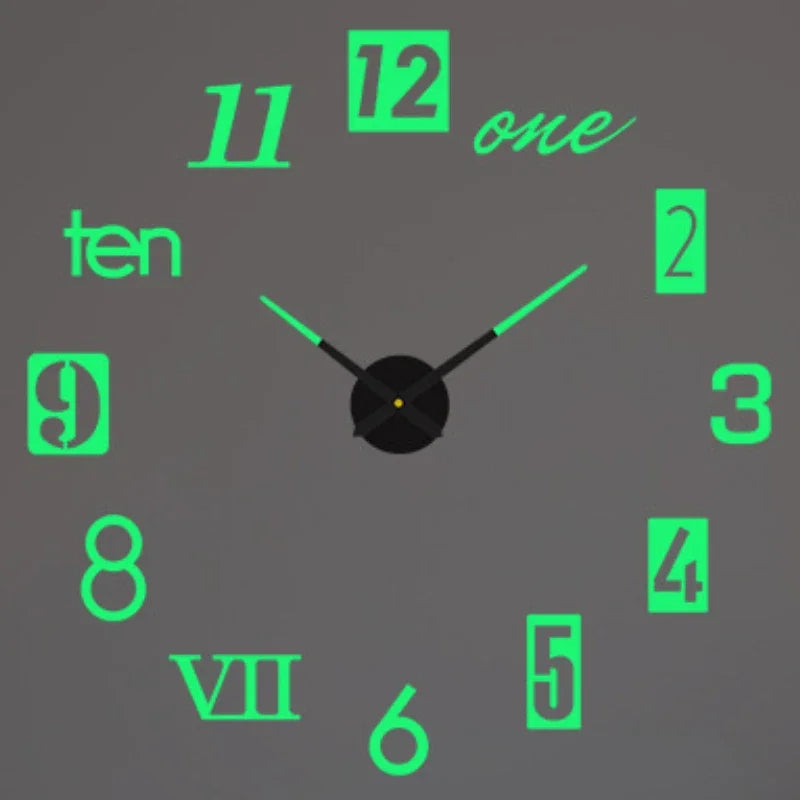 Elegant Modern Large Wall Clock - 3D DIY Quartz Design